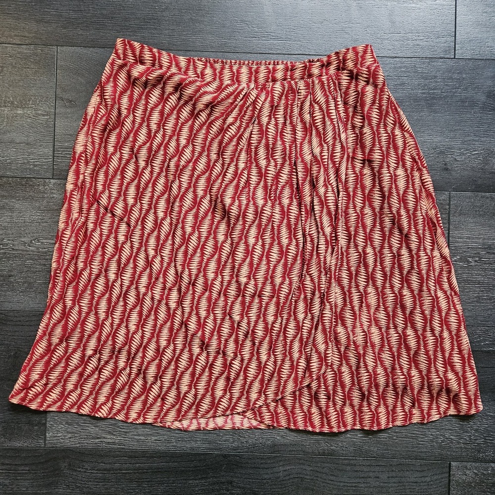 Maeve Tulip Skirt Women M‎ Maroon Brown Knee Length Lined Geometric Teacher
